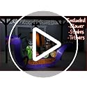 11 Ft Inflatable Halloween Pirate Ship with Dragon Skeletons & LED Lights