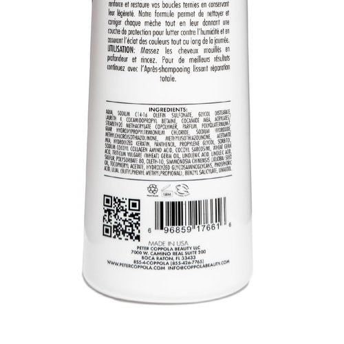 PETER COPPOLA Total Repair Sulfate-Free Smoothing Shampoo - For Damaged Hair - Color Safe, Sodium Chloride-Free Keratin Shampoo (33.8 Fl Oz)