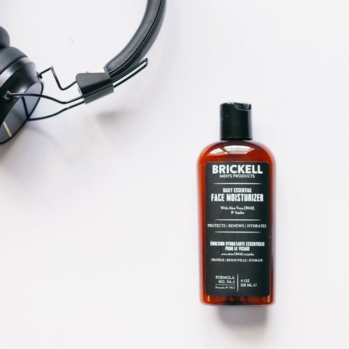 Brickell Men's Daily Essential Face Moisturizer - Natural & Organic Fast-Absorbing Lotion with Hyaluronic Acid | 4 Ounce