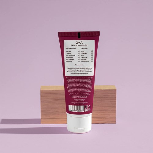 Q+A Hyaluronic Acid Daily Moisturizer - Hydrating Face Cream with Polyglutamic Acid | 75ml, Fragrance-Free for Soft, Even Skin