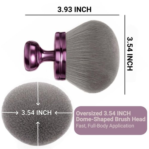 Blend & Blur Extra Large Body Makeup Brush for Self Tanner, Tan Brush for Body Self Tanning Applicator Ultra Soft Kabuki Brush for Body Coverage Perfector, With Travel Bag (PURPLE with travel bag)