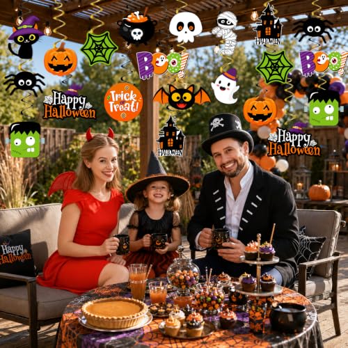 Halloween Hanging Decorations Ghost Streamers Pumpkins Witches Ceiling Swirls Indoor Festive Decor
