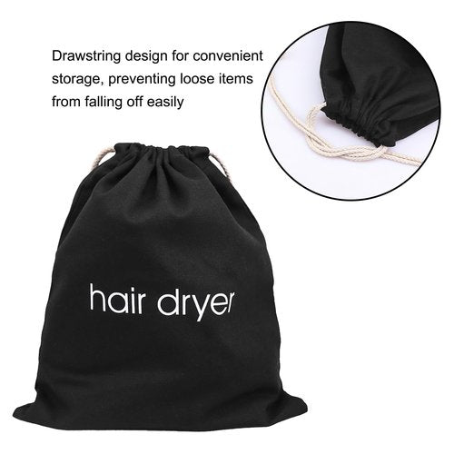Hair Dryer Bags Bulk, Hairdryers Storage Drawstring Pouch, Blow Dryer Case Container Hairdryer and Styling Tools Accessories Bags for Hotel Home Travel Bathroom 15in x 13in (16 PCS Black)