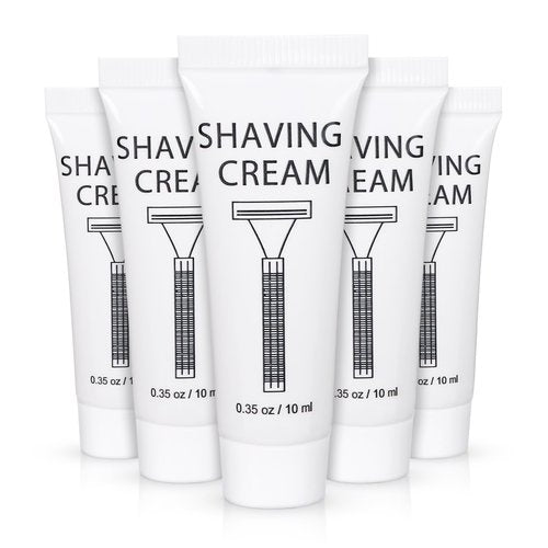 SLequipo Pack of 100 Disposable Shaving Cream Bulk, Individually Wrapped, 10g/0.35 oz, Travel Size Hotel Toiletries Amenities