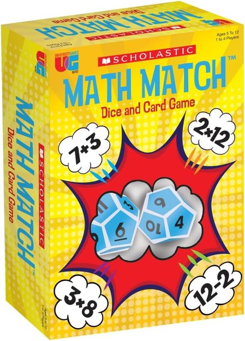 University Games Math Match Travel Dice Game - Fun Mathematics Reinforcement for Kids Ages 5+ | 2+ Players