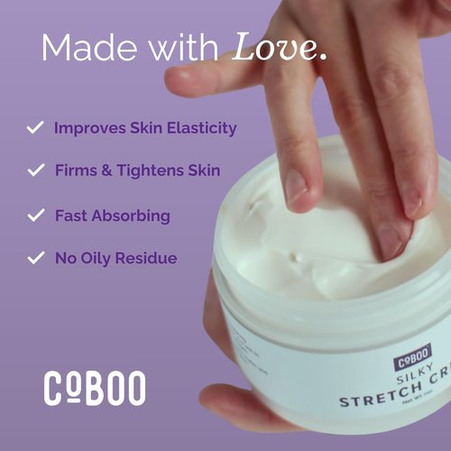 CoBoo Silky Stretch Cream - Paraben-Free Maternity Stretch Mark Cream | 7oz Formula for Skin Elasticity & Reduction of Stretch Marks