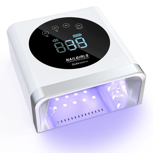 NAILGIRLS UV LED Nail Lamp, Cordless Rechargeable 150W Fast UV Lamp for Nails, UV Nail Dryer Light with 4 Timer Setting Auto Sensor Professional Curing for Fingernail and Toenail Home Salon Use