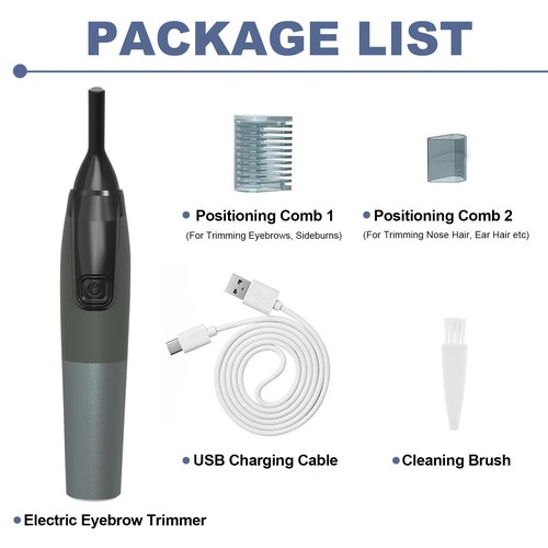 Electric Eyebrow Trimmer for Women, Nose Hair Painless Razor Removal for Men, Mini Epilator for Bikini, Remover for Face, Eye Brow, Nose Hair, Ear Hair, Chin, Peach Fuzz, Lips, Arms, Body (Black)