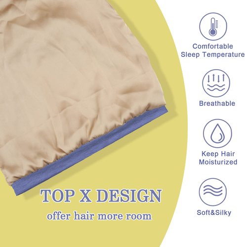 NICPOO Silk Satin Bonnet Hair Wrap for Sleeping, 2 Pcs Adjustable Silk Bonnets for Women Men Sleep Cap Silk Lined Slouchy with Adjustable Strap Curly Hair Head Scarf Night Caps（Blue & Pink）
