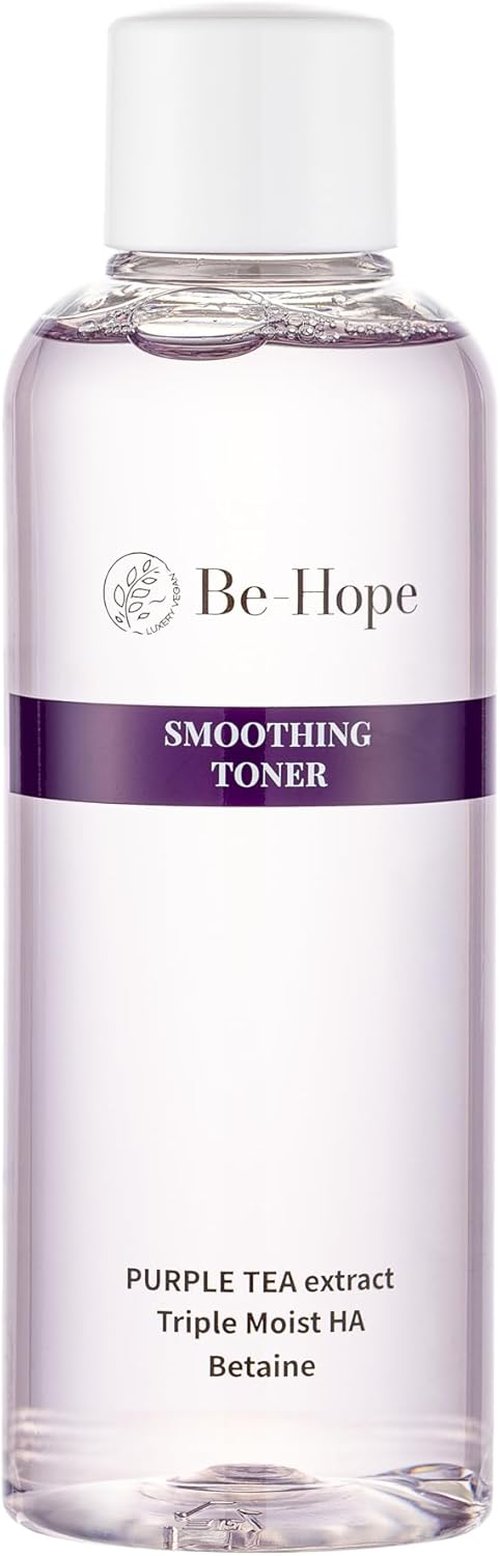 Be-Hope Vegan Luxury Smoothing Toner - Hydrating Facial Toner with Peptides & Panthenol | pH Balanced for Sensitive Skin - 200ml / 6.76 fl oz