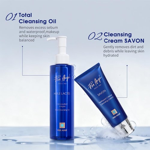 Pier Auge Cleansing Oil - Gentle Oil Cleanser for Face | Removes Makeup & Sunscreen | 198ml (6.7fl oz)