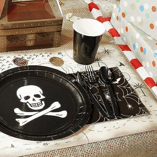 Halloween Spiderweb Paper Napkins - 24 Pcs Spooky Table Decor, 6.7x6.7 Inch Fold - Variation 1