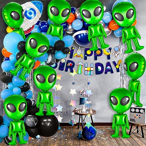 32 pcs Green Alien Balloons - Space Themed Party Decorations