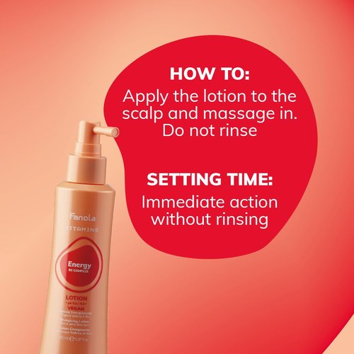 Fanola Energizing Dry Scalp Treatment for Itchy, Flaky Skin - Strengthening Scalp Lotion for Weak & Fine Hair - Formulated with Vitamin B & E Complex for Visibly Healthier Hair (150 ml)