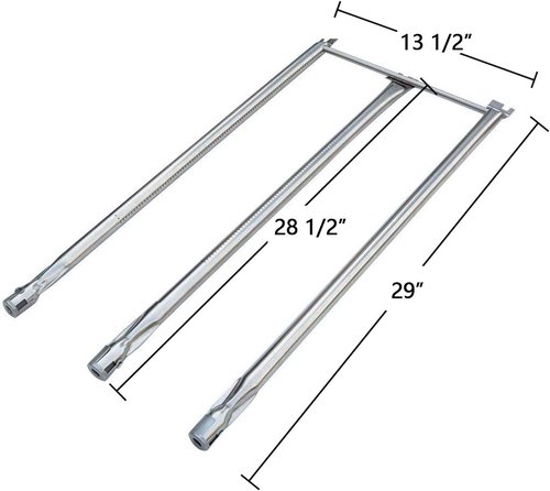 Hongso 13-Pcs Stainless Steel Flavorizer Bars & Burner Tube Kit - Replacement for Weber Genesis I-IV | Fits 1000-5000 Models