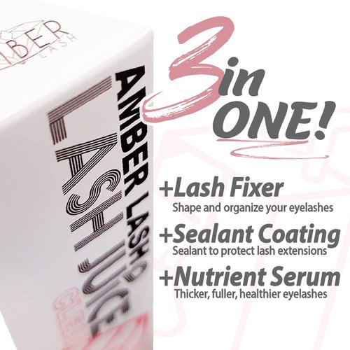 Amber Lash Lash Juice - 3-in-1 Coating Sealant for Eyelash Extensions & Lift | Nourishing Serum (Black)