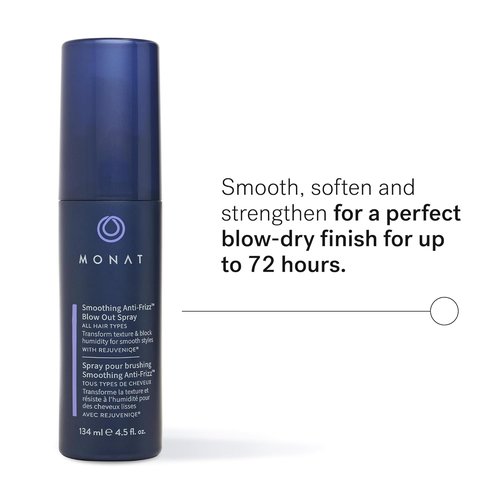 MONAT Smoothing Anti-Frizz Blowout Styling Spray | Quick-Dry Frizz Control & Heat Protection for Glossy Hair