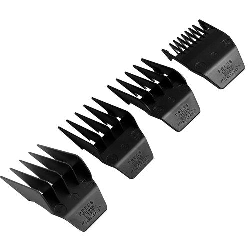 Skiennix Professional Peanut Clipper Guards - 4-Piece Trimmer Cutting Guides Set for Wahl Peanut - Black