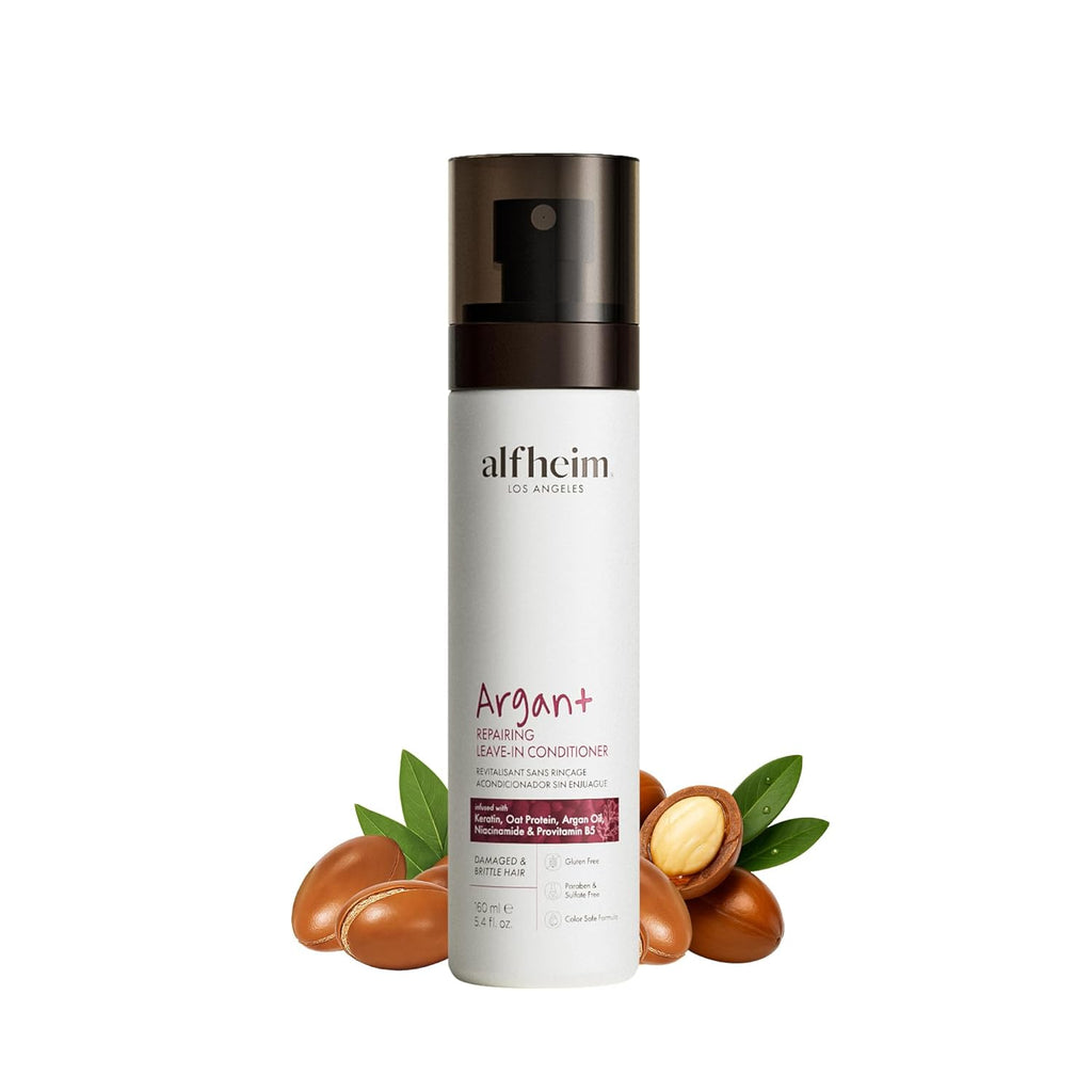 ALFHEIM Argan+ Leave-In Conditioner Spray - Repair Dry, Damaged Hair with Argan Oil & Keratin | 5.4 oz