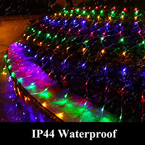 Outdoor Mesh Christmas Net Lights 100LED Connectable String Light with 8 Modes - 5ft x 5ft, Colorflu