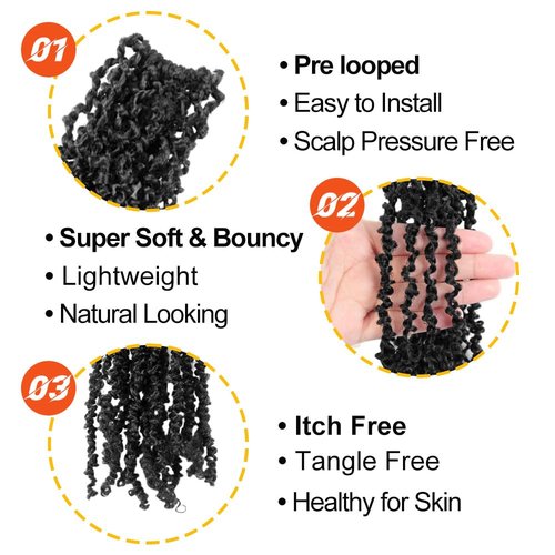 Cisinpo Yanky Twist Crochet Hair 10 Inch 10 Packs Pre-Twisted Natural Black Micro Spring Twist Boho Senegalese for Black Women(1B, Total 200 Strands)