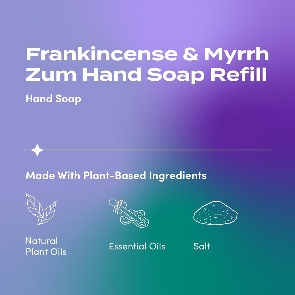 Zum Indigo Wild Hand Soap – Natural Liquid Soap – Frankincense & Myrrh Scent – Ideal for Bathroom & Kitchen – 32 oz