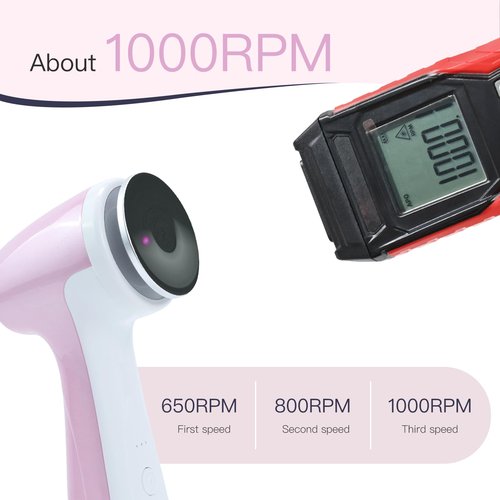 AprElm Rechargeable Electric Foot Callus Remover with 3-Sizes 120Pcs Sandpaper Discs, Professional 1000RPM 3-Speed Control Electric Foot File (E7 Pink)