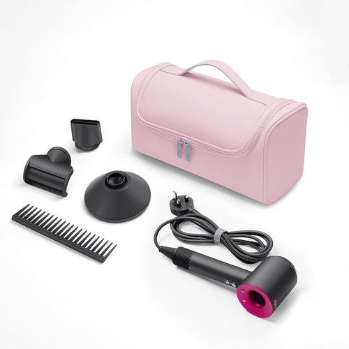 Gearific Travel Case Compatible with Dyson/Shark Flexstyle,PU waterproof Portable Travel Pouch with Hanging Hook, Carrying Case Compatible for Dyson/Shark Airwrap Flexstyle Complete Styler (Pink)