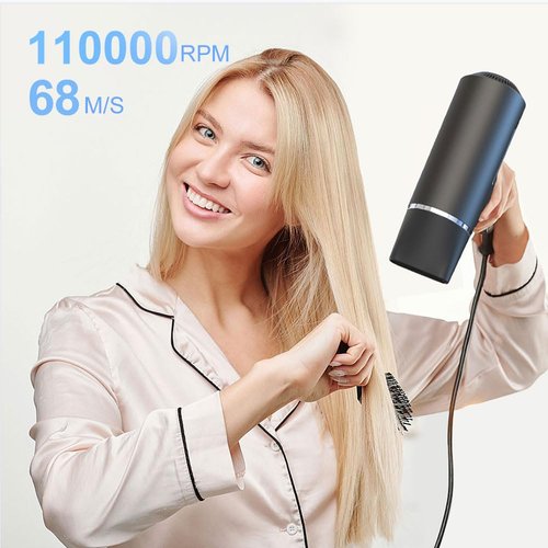CONCARE Hair Dryer with Diffuser, Fast Drying Blow Dryer,110,000 RPM Brushless Motor, High Speed, Ionic,No Heat Damage, for Travel, Home (Gray)