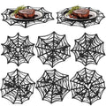 Halloween Glitter Spider Web Paper Placemats Set of 60 - 13x13 Inch Table Decor