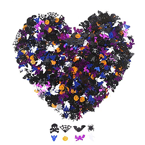 Halloween Confetti Set - 15000 Multi-Shaped Glitter Pieces, 300g Pack of 2
