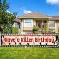 Halloween Birthday Banner - Spooky Vampire Horror Yard Decor for Parties