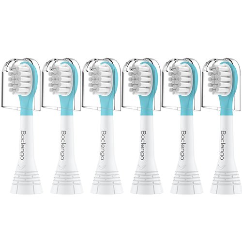 Boclengo Kids Replacement Heads for Philips Sonicare Kids Toothbrush Heads, for Phillips Sonic Care Kid Small Brush HX6032/94, HX6340,Soft Compact Brush Head for 3-7 Child,6 Pcs Blue