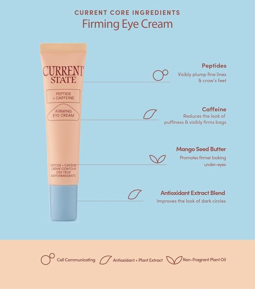 CURRENT STATE Peptide + Caffeine Eye Cream - Brightening Treatment for Dark Circles - .5 fl oz with Coconut Water