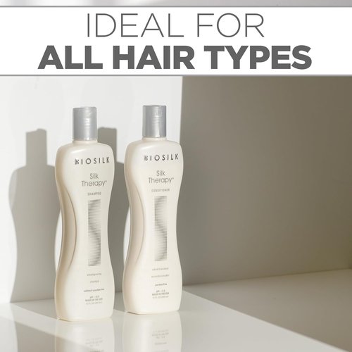 BioSilk Silk Therapy Duo Set - Gentle Shampoo & Conditioner for Shiny, Moisturized Hair | 12 Oz Each