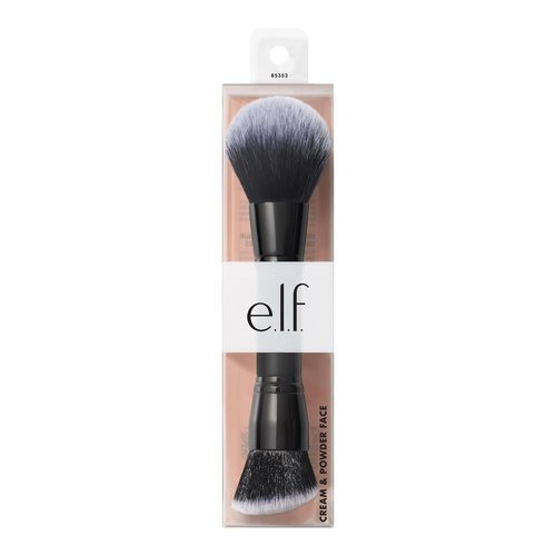 e.l.f. Dual-Ended Cream & Powder Brush - Two-in-One Makeup Tool for Flawless Complexion | Vegan & Cruelty-Free