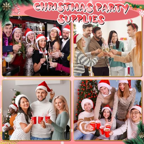 Plastic Gingerbread Man Drinking Straws - 100 Pack for Christmas Parties