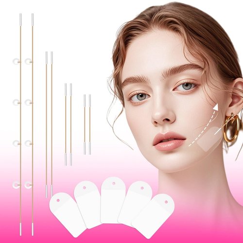 Face Lift Tape Invisible with String – 60 PCS Neck Tape Lifting Invisible for Instant Lifting Eye Brow Wrinkles, Ultra-Thin Facial Lifter, Facelift Stickers for Special Events & Makeup-Friendly Use
