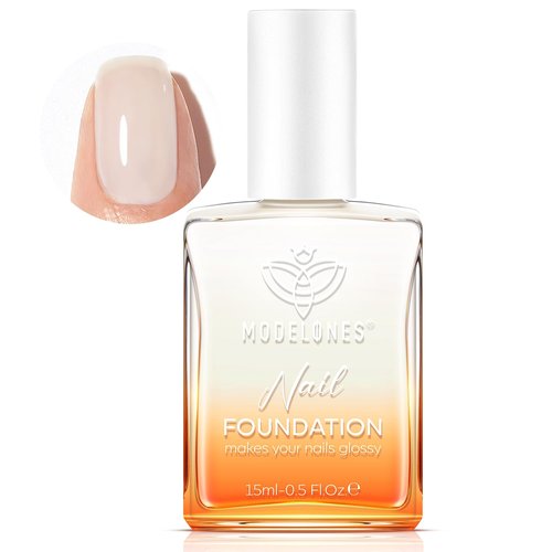 Modelones Nail Strengthener - Milky White Nail Polish for Damaged Nails | 15ml Natural Nail Repair