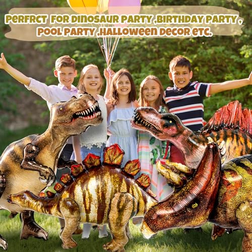 Giant Inflatable Dinosaur Balloons for Party Decorations - 50 Inch Set of 4