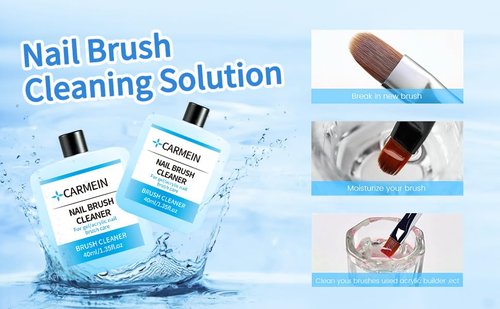 CARMEIN Nail Brush Cleaner - Special for Gel/Nail Art Brushes Cleaning solution & Makeup Brush Care, Must-Have for Renewal, 80ml/2.7fl.oz Nail Brush Cleaner