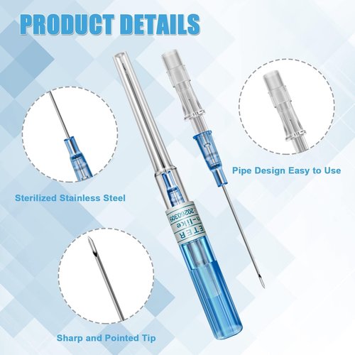 14G Catheter Piercing Needles 50Pcs IV Catheter Needles 14 Gauge Ear Nose Piercing Needles Stainless Steel Hollow Needles for Ear Nose Lip Tongue Belly Cartilage Piercing Kit Piercing Tools