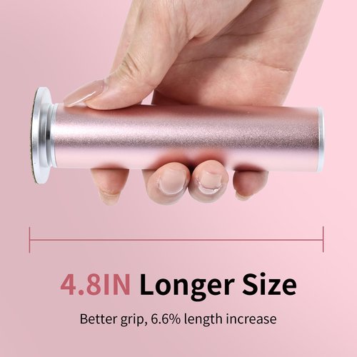 AprElm 4.8IN Longer Electric Foot Callus Remover with 120pcs Sandpaper Discs, Professional Aluminum Callus Remover for Feet, Stepless Speed Control Pedicure Tools for Dead Skin (Black-pro)