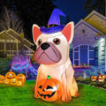 5Ft Halloween Inflatable Yard Decoration with Bright LEDs & Witch Hat - Bulldog