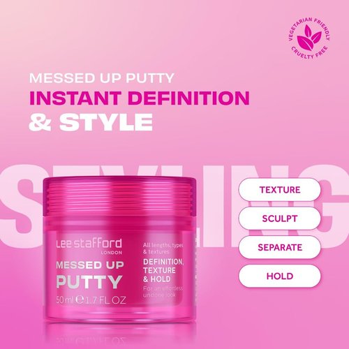 Lee Stafford Hair Styling Pomade - Lightweight Messed Up Putty for Firm Hold & Texturizing | All Lengths