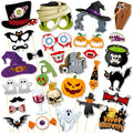 Multi-Coloured Halloween Photo Booth Props Set - 30 Pieces Party Decorations