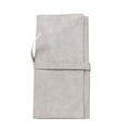 VASANA Gray Soft Makeup Brush Rolling Case Mini Cosmetic Brush Organizer Portable Roll Up Brush Holder Pouch Bag for Travel Business Trip 14 Pockets