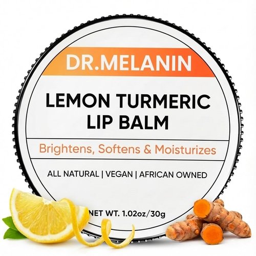 Dr. Melanin Lemon Turmeric Lip Balm - Natural Moisturizer for Dark Lips | 1.02 oz for Soft, Hydrated Lips