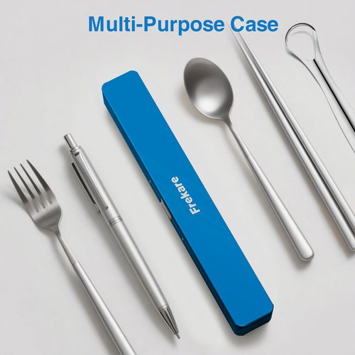 Frekare Toothbrush Travel Case Aluminum, Manual Tooth Brush Holder for Traveling, Portable Toothbrush Container for Bathroom, Camping, Business Trip, School (Blue)