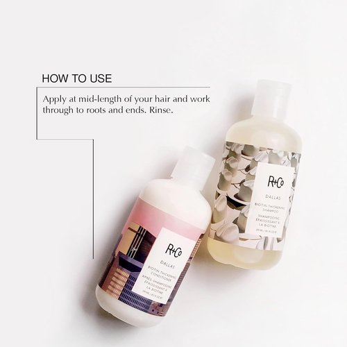 R+Co Dallas Biotin Thickening Shampoo & Conditioner Set - Volumizing Formula for Fine Hair - Sulfate-Free, Vegan - 8.5 oz (Pack of 2)